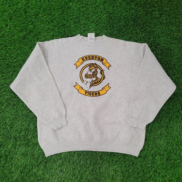 Vintage 90s Everton Tigers Basketball Sweatshirt XL 24x25 Boxy - Picture 1 of 14